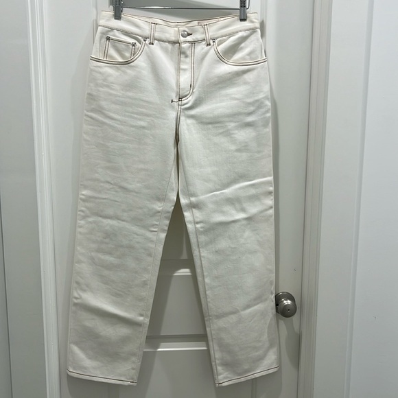 NWT Alexander McQueen White Straight Leg Denim Jeans Sz 28 - Picture 5 of 15
